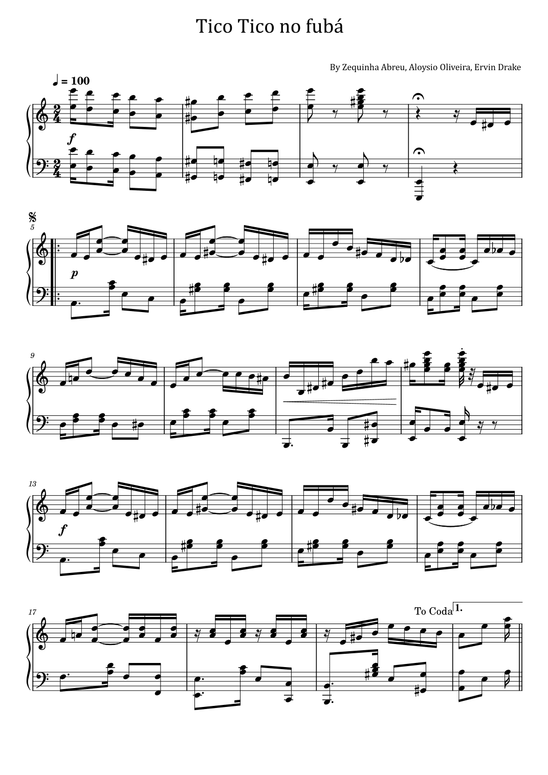 Tico Tico (tico Tico No Fuba) (arr. poon)