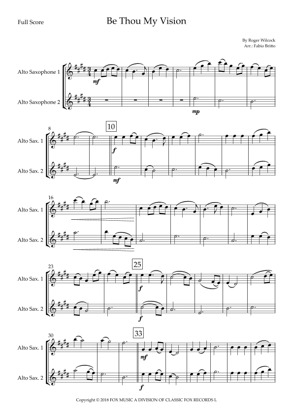 Be Thou My Vision (arr. Fabio Britto)