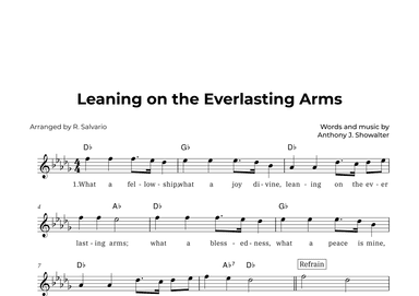Leaning on the Everlasting Arms (Key of D-Flat Major) (arr. R. Salvario)