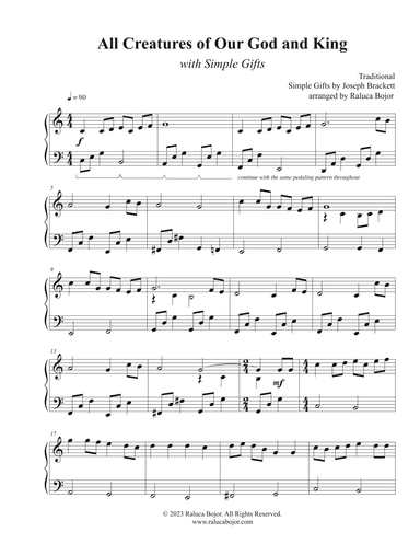 All Creatures of Our God and King (with Simple Gifts) (arr. Raluca Bojor)