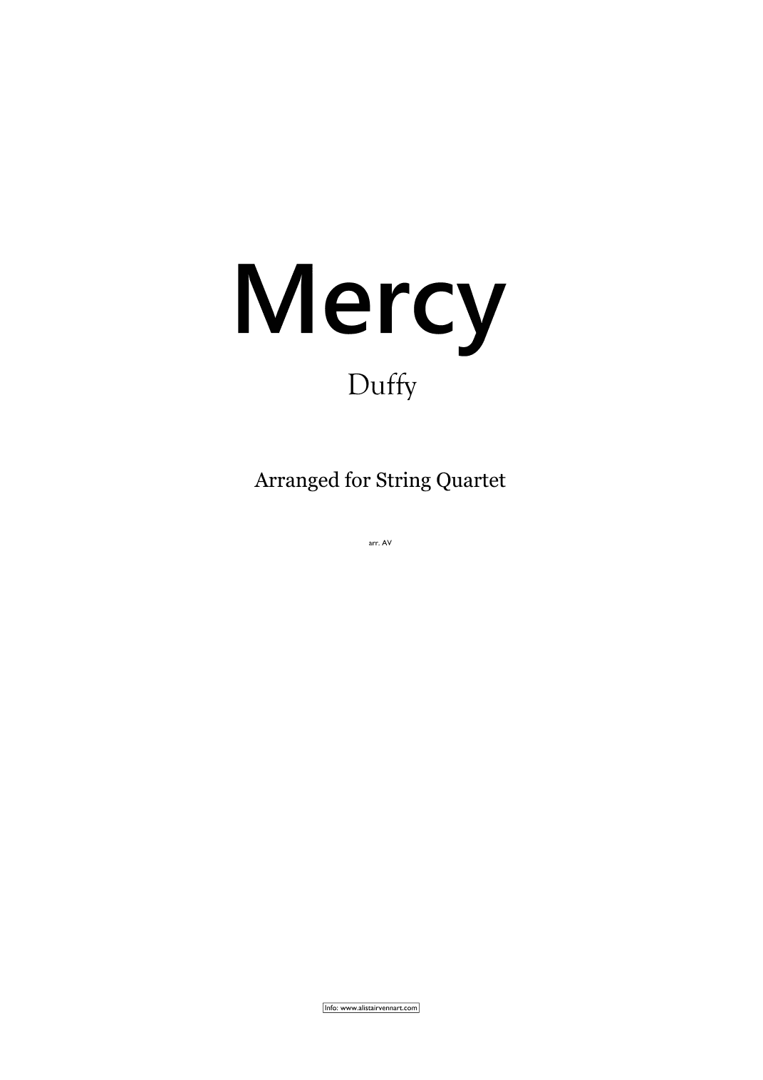 Mercy (arr. Alistair Vennart)