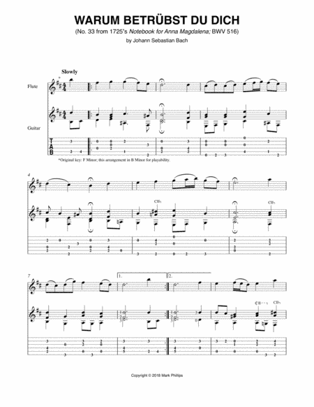 Warum betrübst du dich (BWV 516) (arr. Mark Phillips)