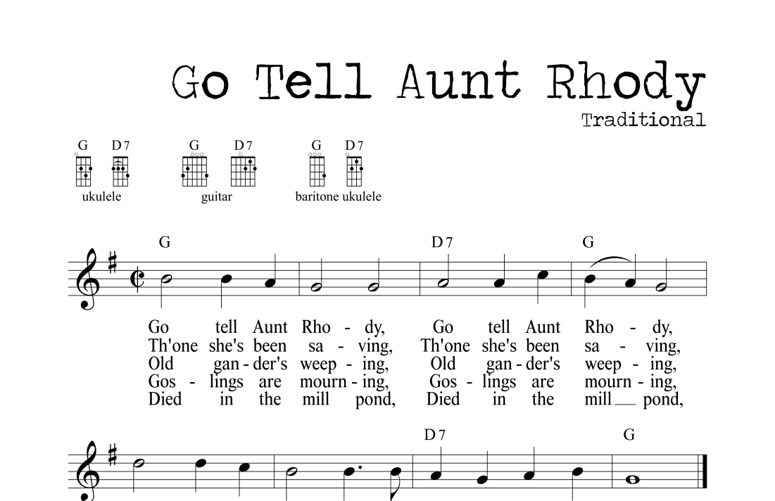 Go Tell Aunt Rhody (arr. M. Ryan Taylor)