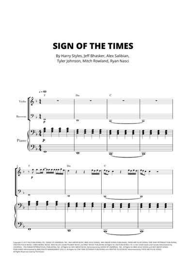 Sign Of The Times (arr. Cadenza Editions)