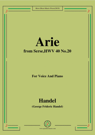Handel-Arie,from Serse HWV 40 No.20,for Voice&Piano (arr. MSM)