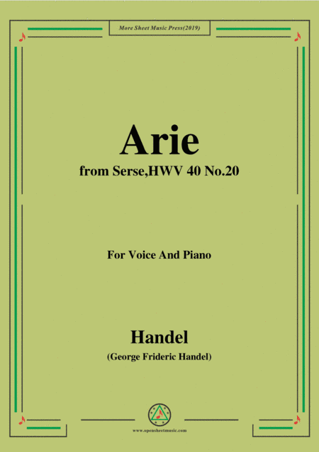 Handel-Arie,from Serse HWV 40 No.20,for Voice&Piano (arr. MSM)