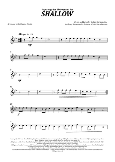 Shallow (arr. Guillaume Martin)