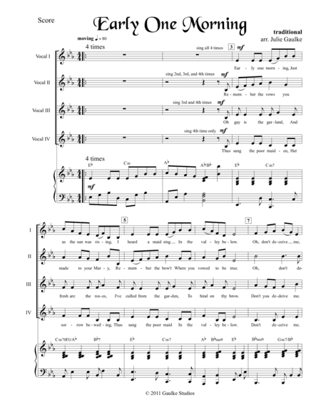Early One Morning (arr. Julie Gaulke)