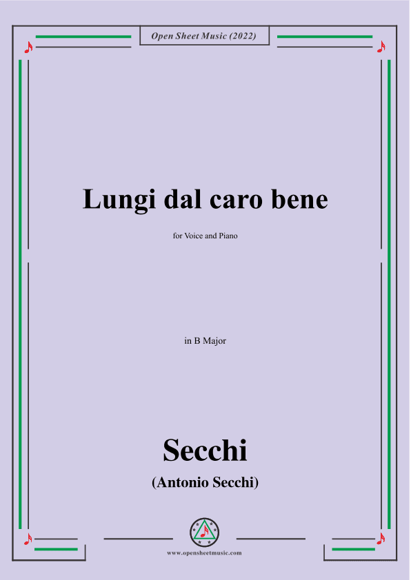 Secchi-Lungi dal caro bene,in B Major (arr. OSM Press)