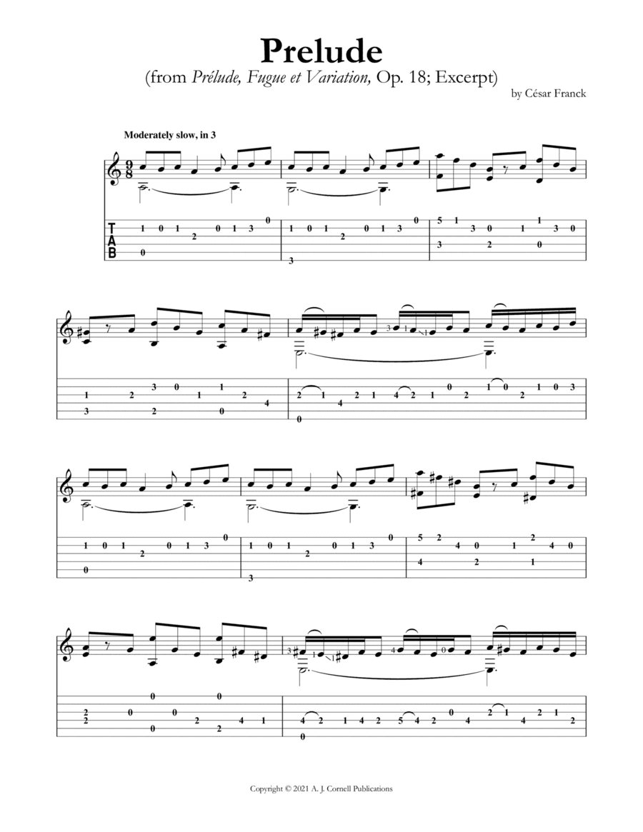 Prelude (from Prélude, Fugue et Variation, Op. 18) (arr. Mark Phillips)