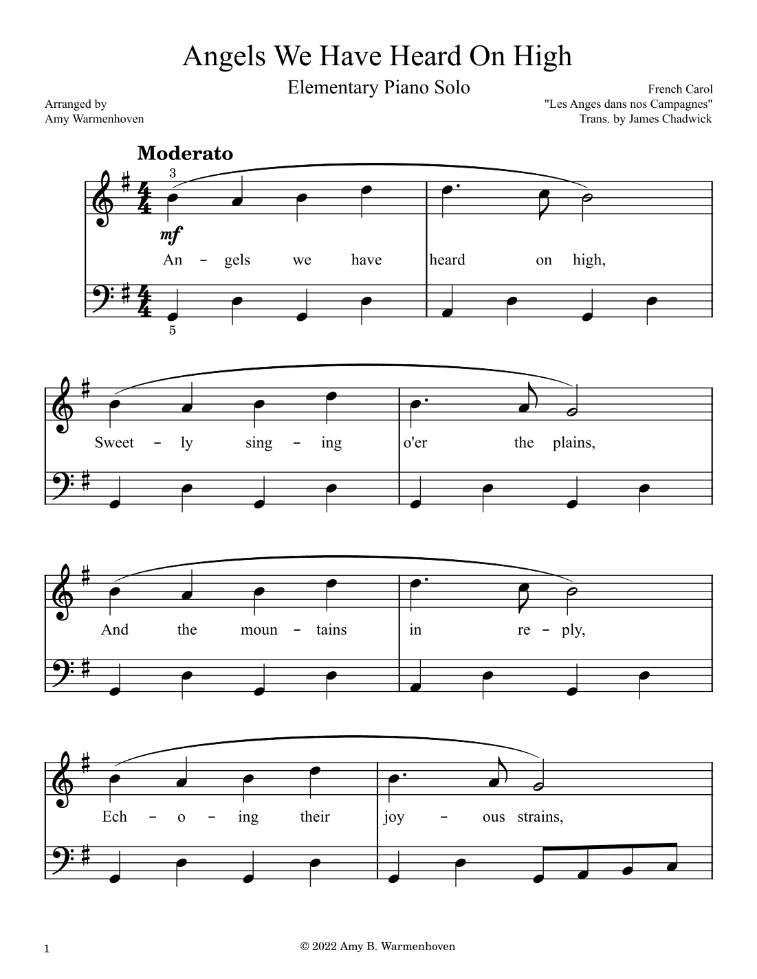 Angels We Have Heard on High (arr. Amy Warmenhoven)