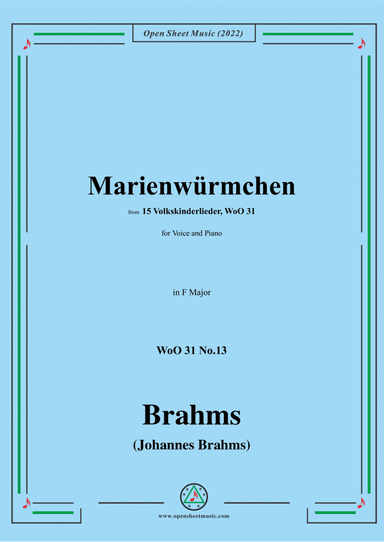 Brahms-Marienwurmchen,WoO 31 No.13 (arr. Open Cloud)