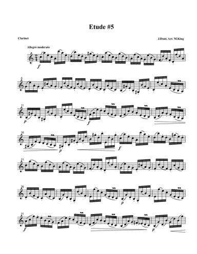 Clarinet Etude #5, Arr. Marten King (arr. Marten King)