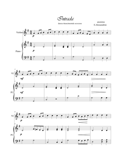Intrada. Violin and piano duo (arr. Ester Alessandrini)