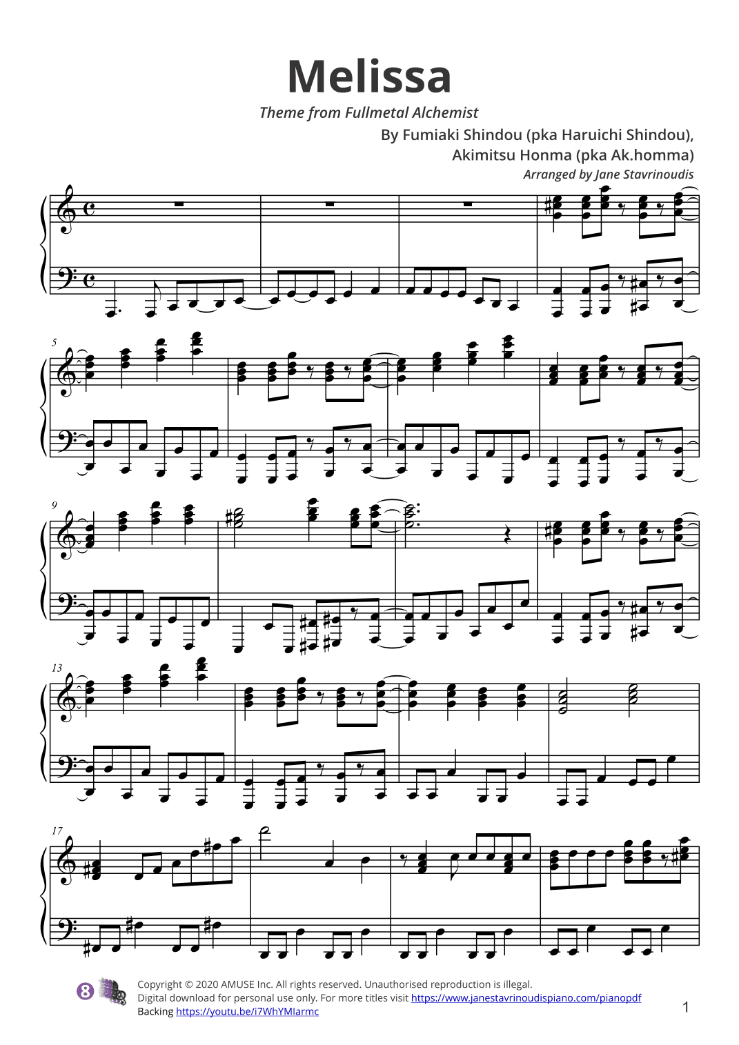 Melissa (arr. Jane Stavrinoudis)
