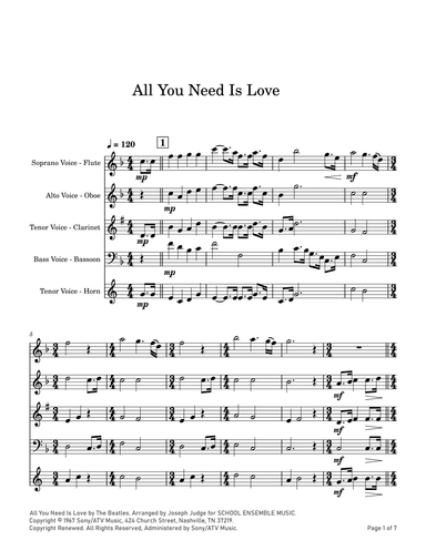 All You Need Is Love (arr. Joseph Judge)