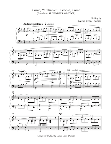 Come, Ye Thankful People, Come (Prelude on ST. GEORGE'S WINDSOR) (arr. David Evan Thomas)