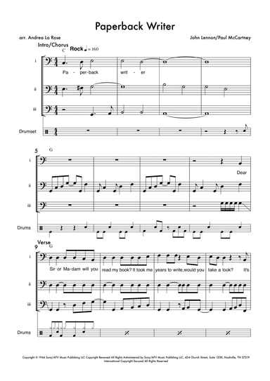 Paperback Writer (arr. Andrea La Rose)