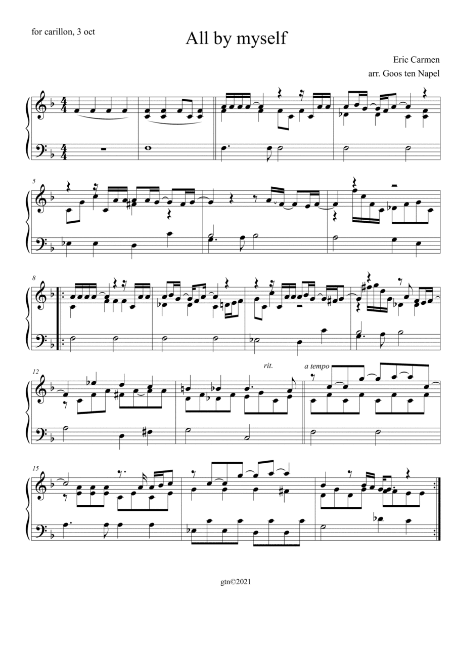 All By Myself (arr. Goos ten Napel)