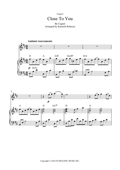 Close To You (arr. Kaiserin Rebecca)