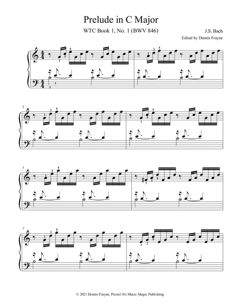 Prelude in C Major, WTC Book 1, No. 1 (BWV 846) (arr. Dennis Frayne)