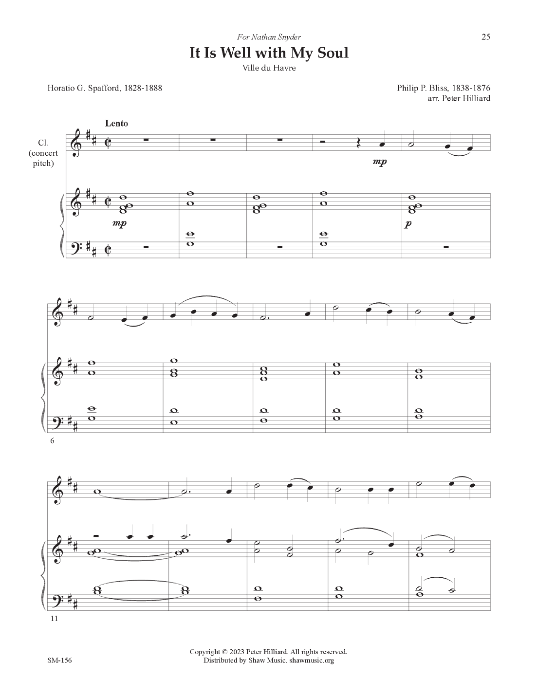 It Is Well with My Soul (arr. Peter Hilliard)