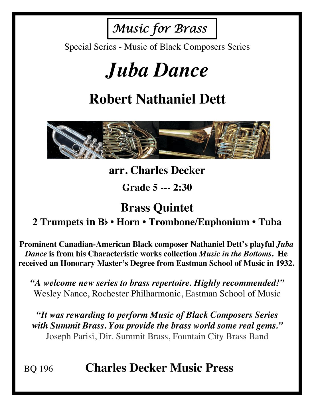 Juba Dance for Brass Quintet (arr. Charles Decker)
