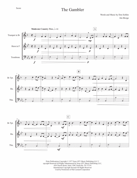 The Gambler (arr. Jim Bicigo)