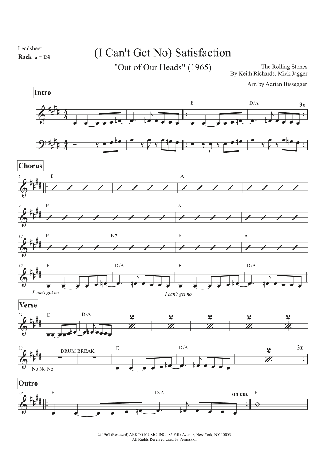 (i Can't Get No) Satisfaction (arr. Adrian Bissegger)