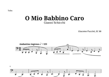 O Mio Babbino Caro by Puccini for Tuba (arr. Langanho)