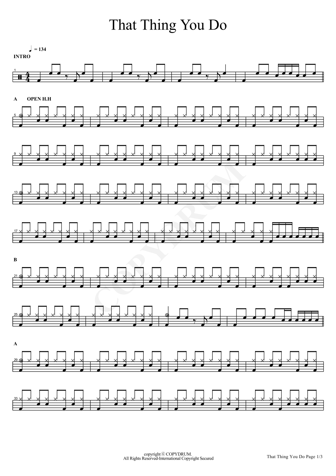 That Thing You Do (arr. COPYDRUM)