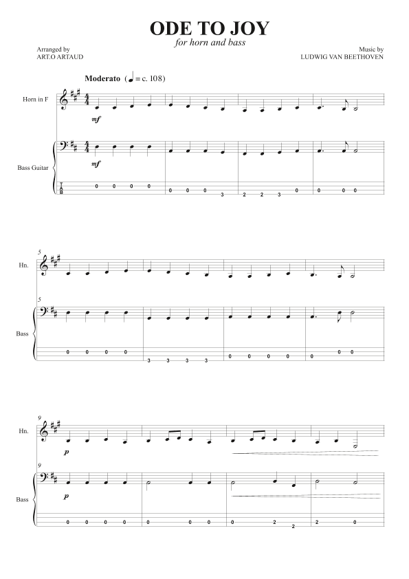 Ode to Joy (arr. Art.o Artaud)