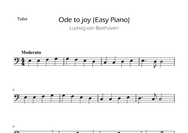 Ode To Joy - Easy Tuba (arr. Ygor Nunes)