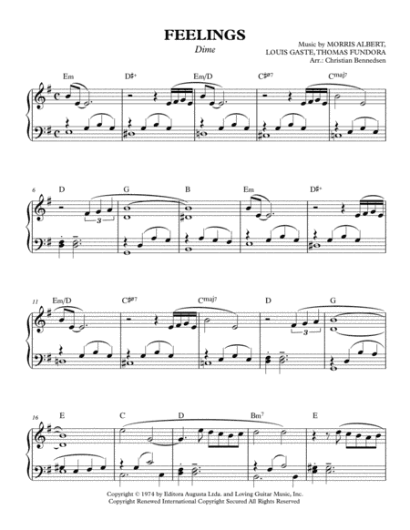 Feelings (?dime?) (arr. Christian Bennedsen)