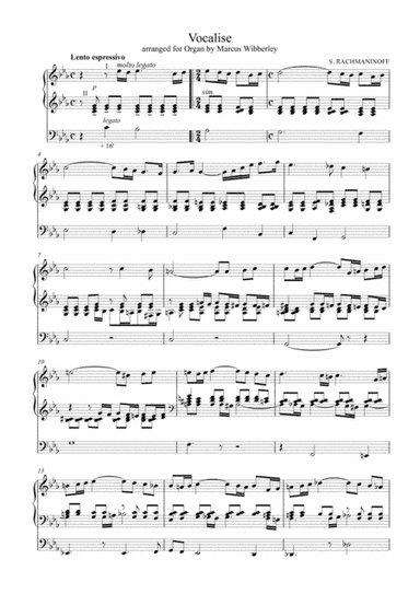 Organ: Vocalise (Op.34, No.14) - Rachmaninoff (arr. Marcus Wibberley)