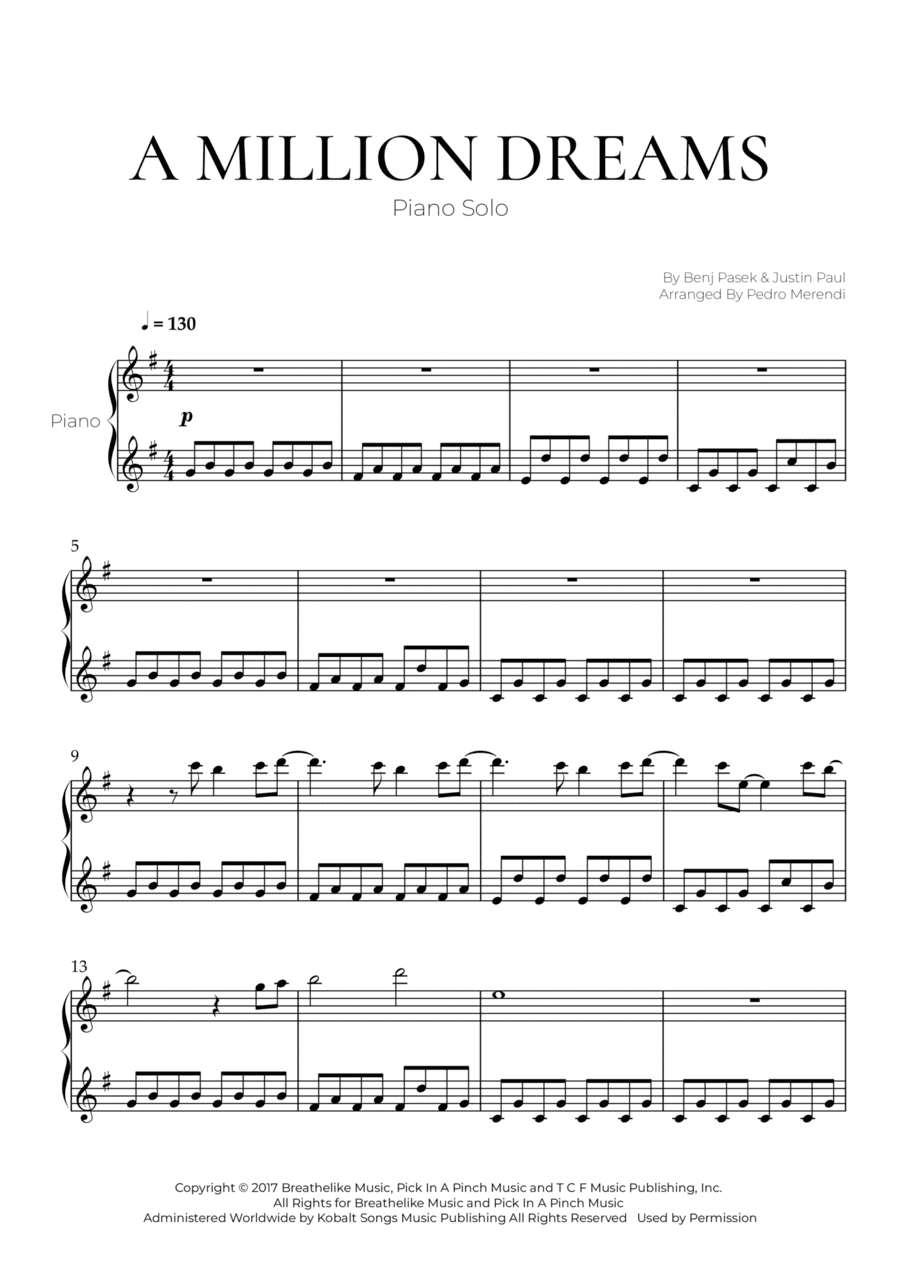 A Million Dreams (arr. Pedro Merendi)