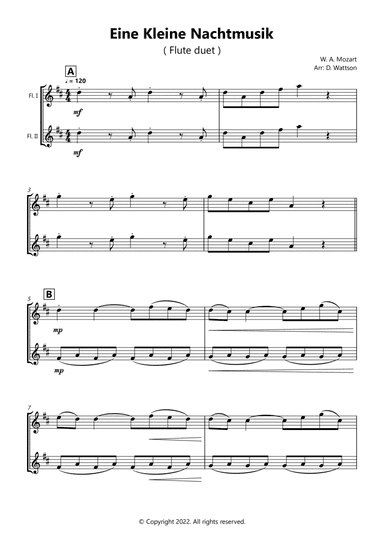 Eine Kleine Nachtmusik duet (arr. Douglas Wattson)
