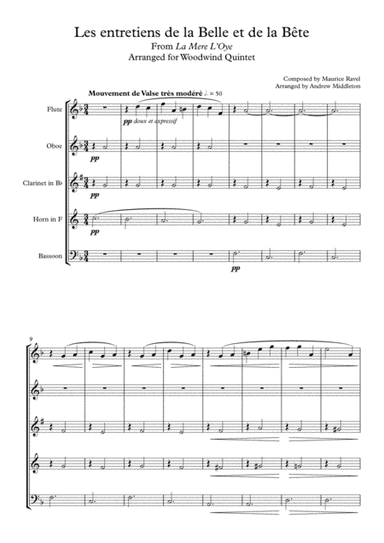Conversations Between Beauty and Beast arranged for Woodwind Quintet (arr. Andrew Middleton)