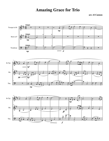 Amazing Grace for Brass Trio (arr. Al Cannon)
