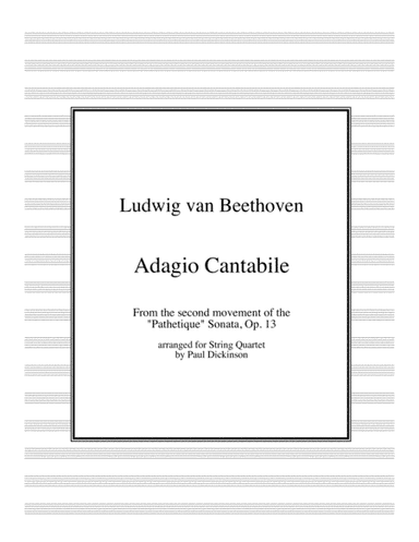 ADAGIO CANTABILE from "Pathetique" Sonata Op. 13 (arr. Paul Dickinson)