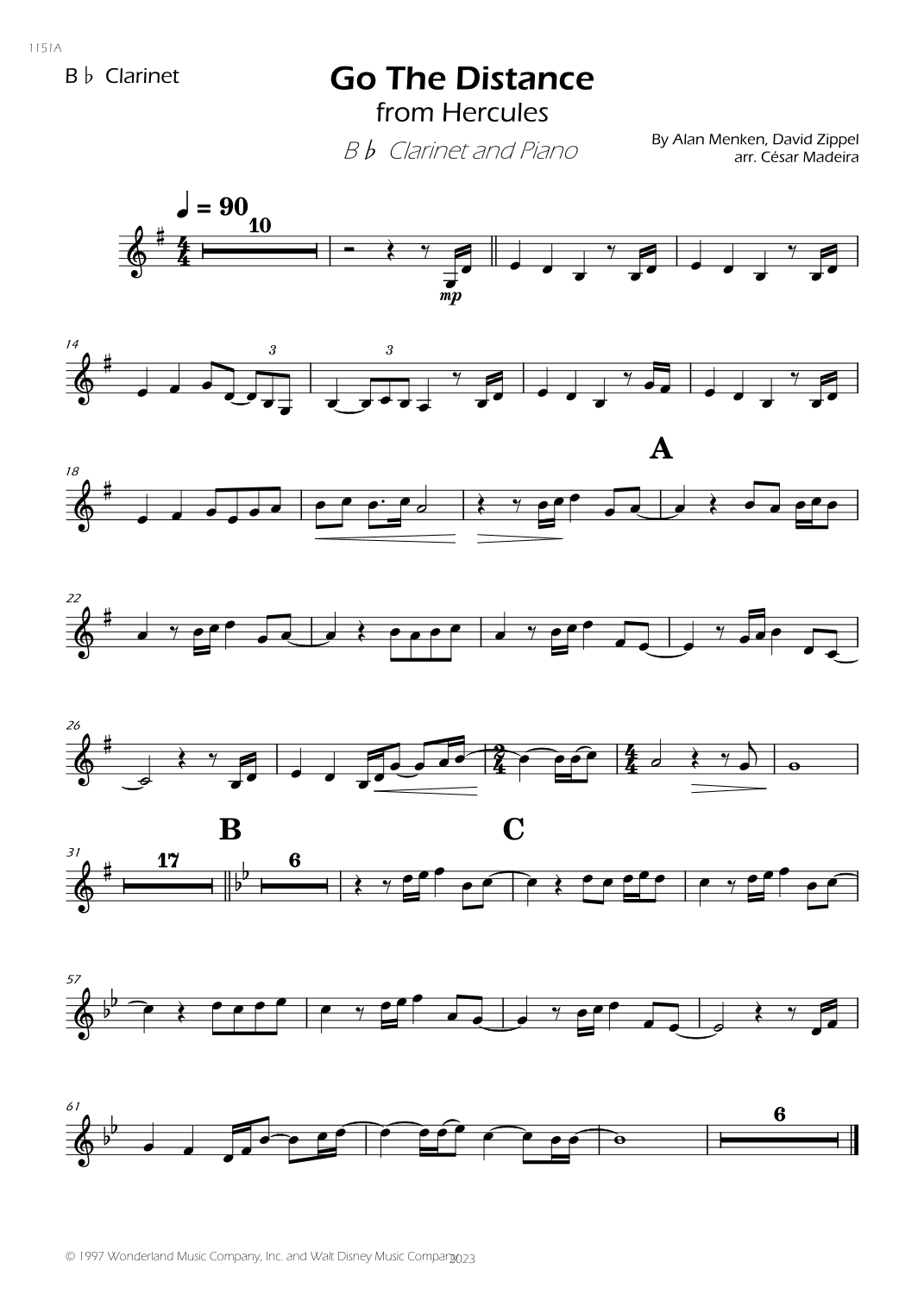 Go The Distance (arr. César Madeira)
