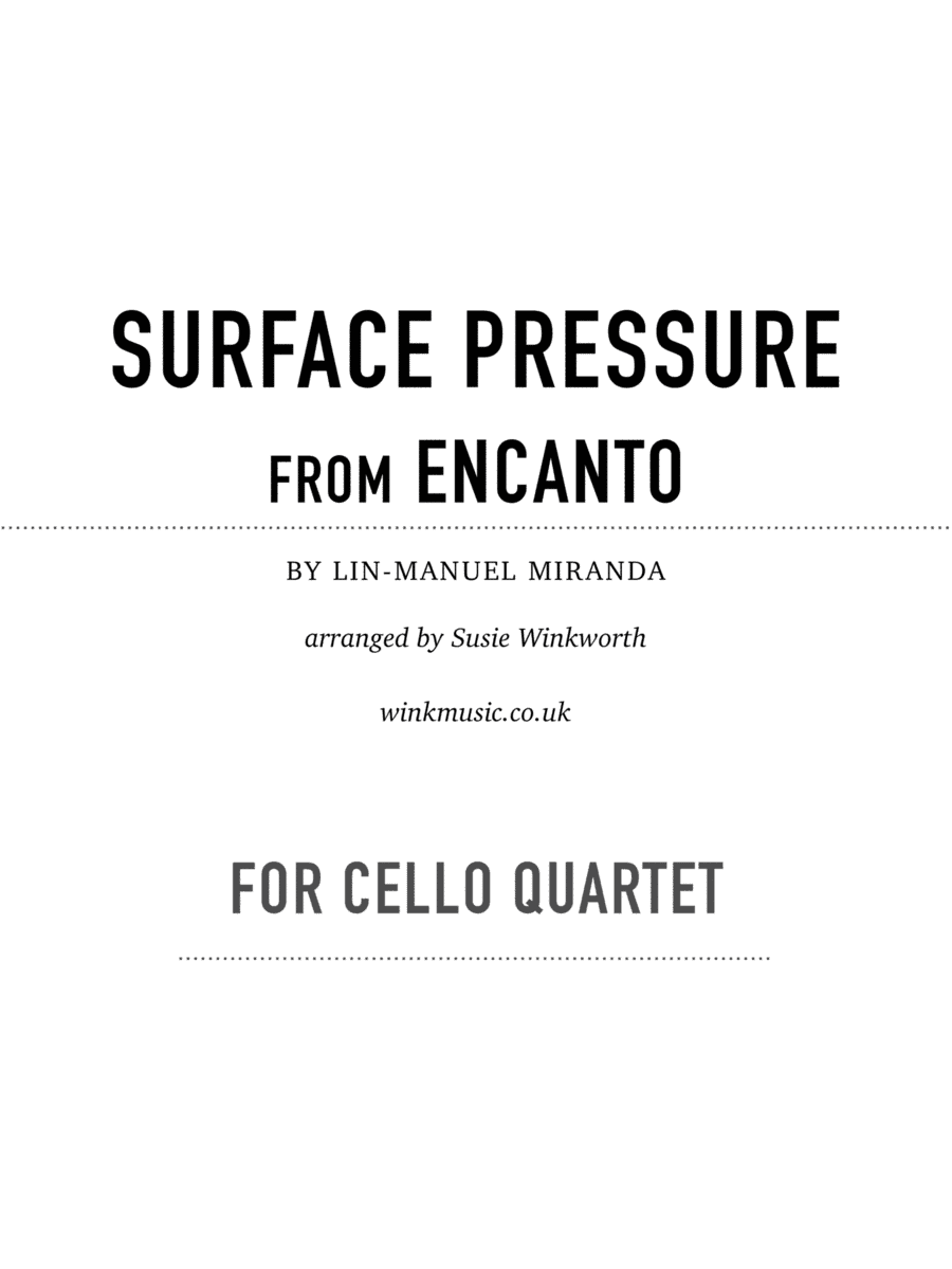 Surface Pressure (arr. Susie Winkworth winkmusic.co.uk)