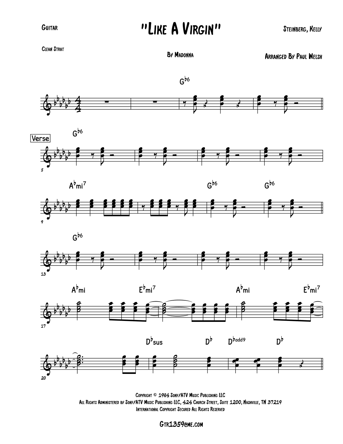 Like A Virgin (arr. P Welsh)