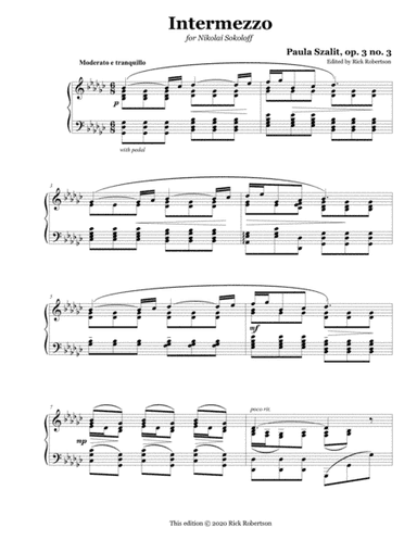 Intermezzo, op. 3 no. 3  (Paula Szalit) (arr. Edited by Rick Robertson)