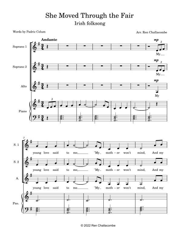 She Moved Through the Fair (arr. Ren Challacombe)