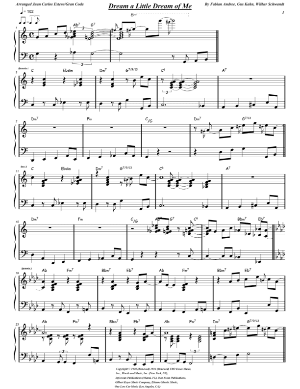 Dream A Little Dream Of Me (arr. juan carlos esteve/Gran Coda)