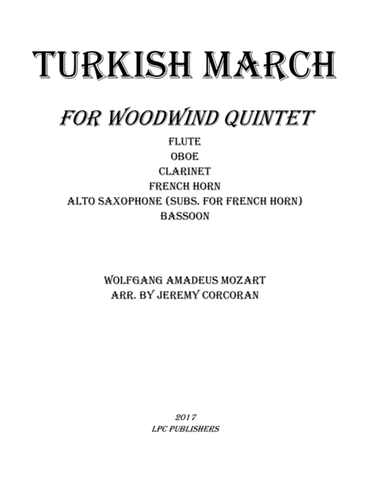 Turkish March for Woodwind Quintet (arr. Jeremy Corcoran)