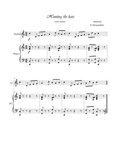 Hunting the hare. Violin and piano duo (arr. Ester Alessandrini)