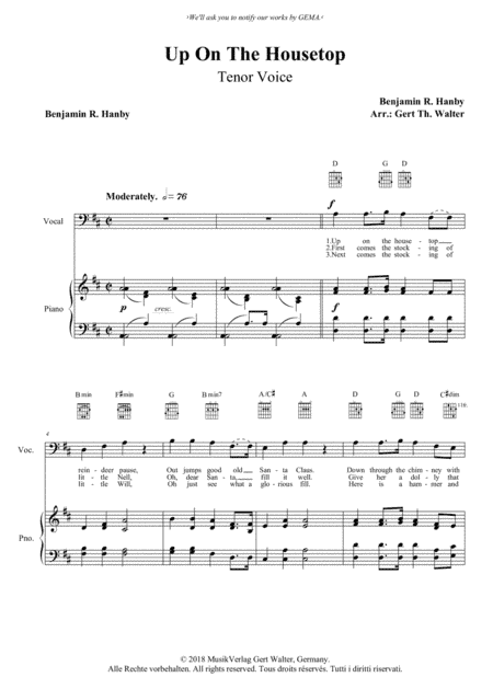 Up On The Housetop (arr. Gert Th. Walter)