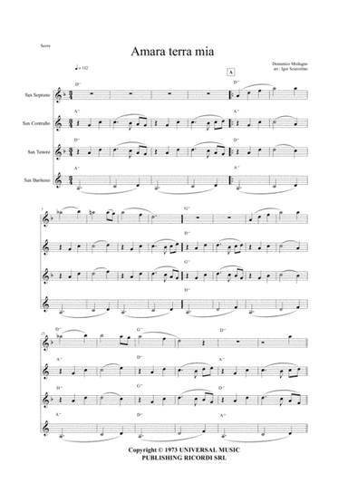 Amara Terra Mia (arr. Igor Sciavolino)